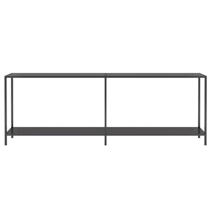 Konsolbord svart 220x35x75,5 cm härdat glas