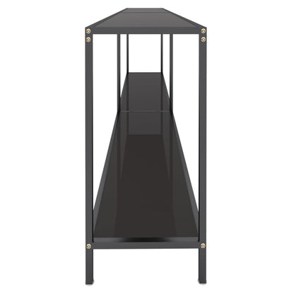 Konsolbord svart 220x35x75,5 cm härdat glas