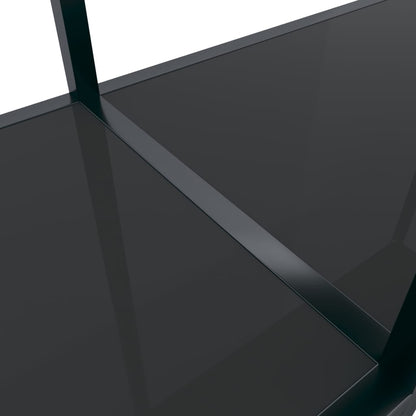 Konsolbord svart 220x35x75,5 cm härdat glas