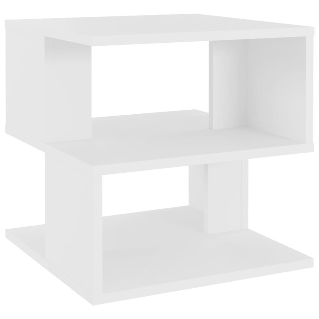 Sidobord vit 40x40x40 cm konstruerat trä