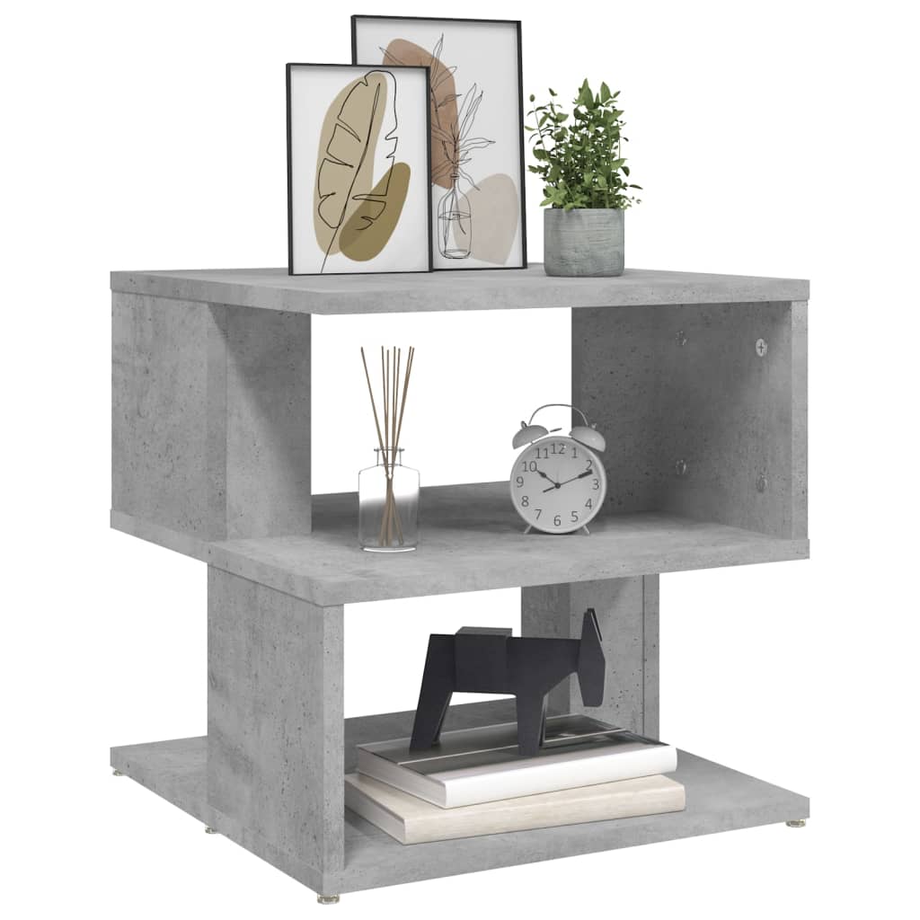Sidobord betonggrå 40x40x40 cm konstruerat trä