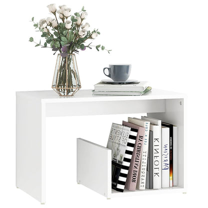 Sidobord vit 59x36x38 cm konstruerat trä
