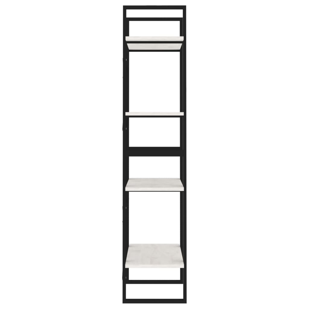 Bokhylla 4 hyllplan vit 60x30x140 cm massiv furu