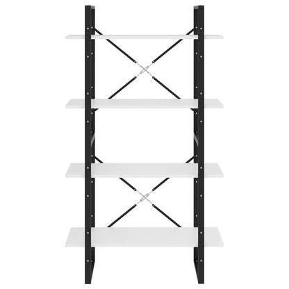 Bokhylla 4 hyllplan vit 80x30x140 cm konstruerat trä