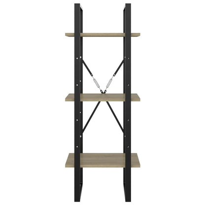 Bokhylla 3 hyllor sonoma-ek 40x30x105 cm konstruerat trä