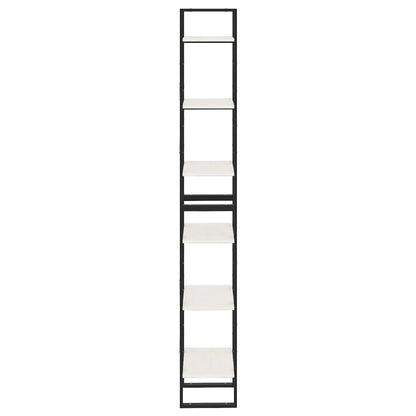 Hög bokhylla vit 40x30x210 cm massiv furu