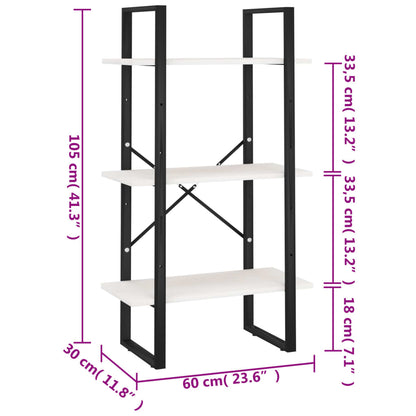 Förvaringshylla vit 60x30x105 cm massiv furu