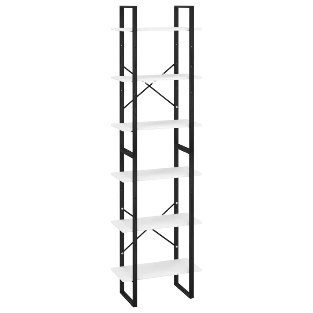 Förvaringshylla vit 60x30x210 cm konstruerat trä