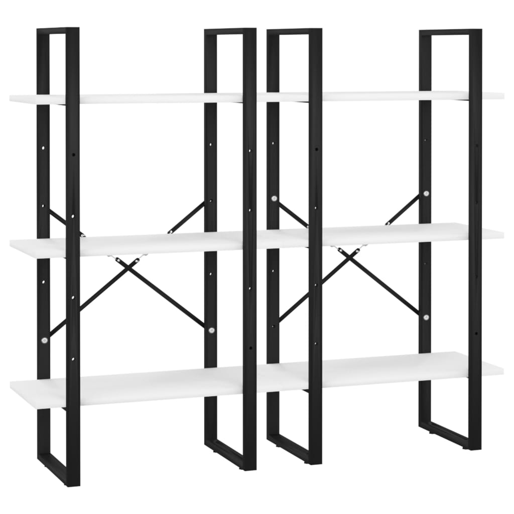 Förvaringshylla vit 60x30x210 cm konstruerat trä