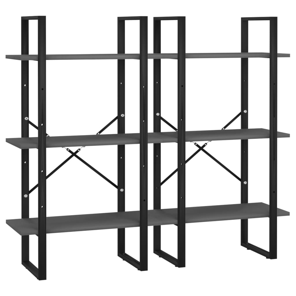 Förvaringshylla grå 60x30x210 cm konstruerat trä