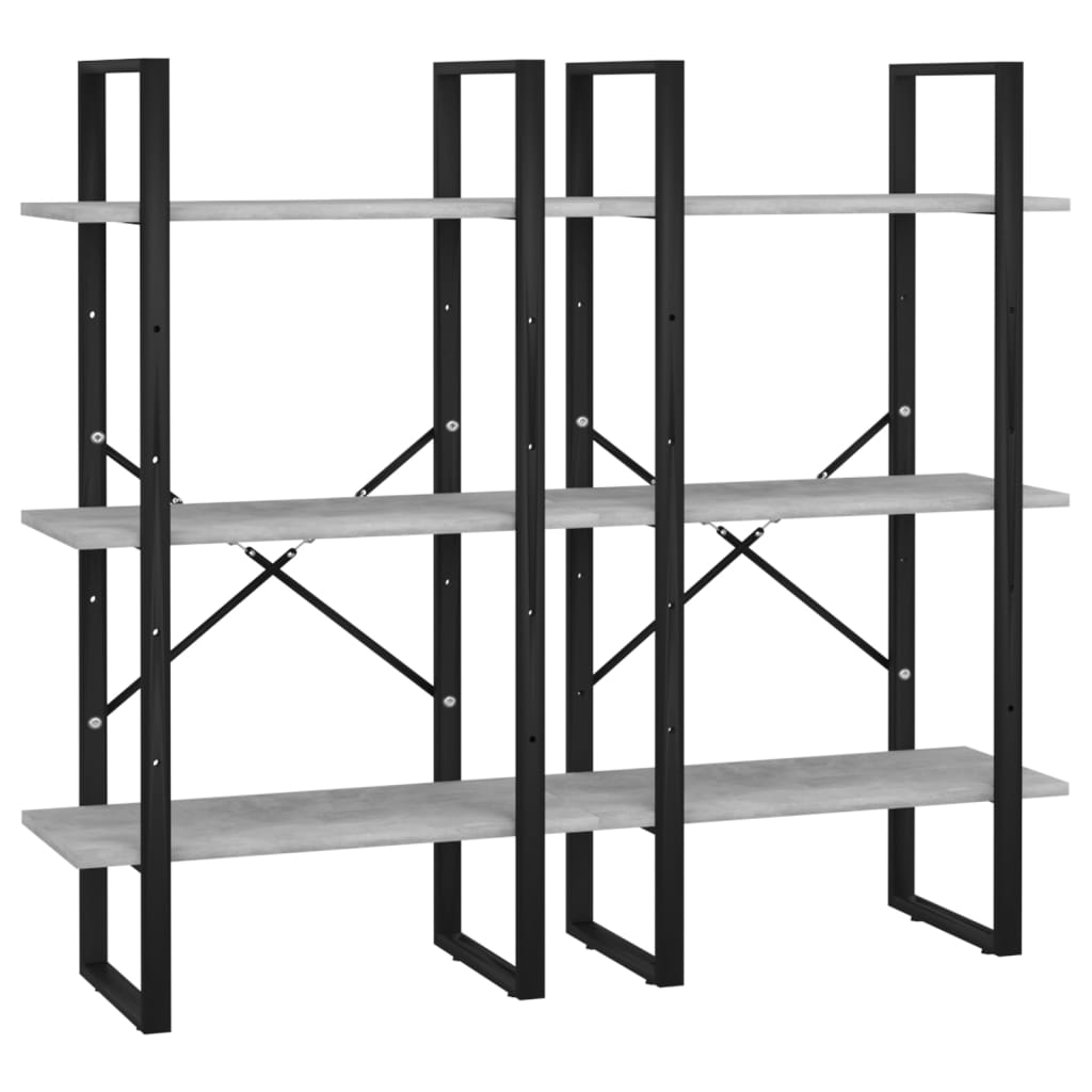 Förvaringshylla betonggrå 60x30x210 cm konstruerat trä