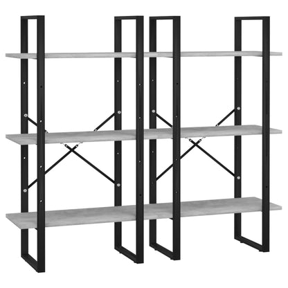 Förvaringshylla betonggrå 60x30x210 cm konstruerat trä