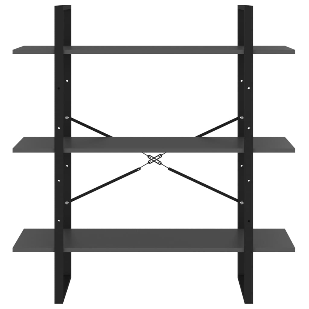 Bokhylla grå 100x30x105 cm konstruerat trä