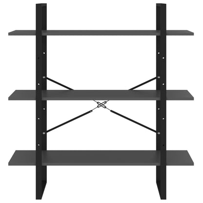 Bokhylla grå 100x30x105 cm konstruerat trä