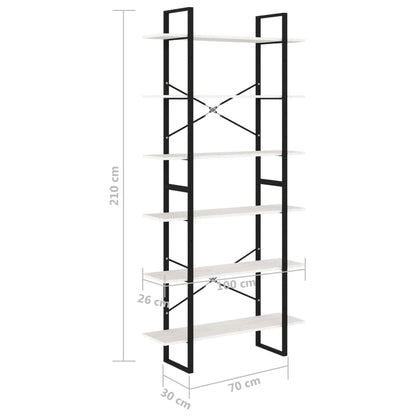 Hög bokhylla vit 100x30x210 cm massiv furu