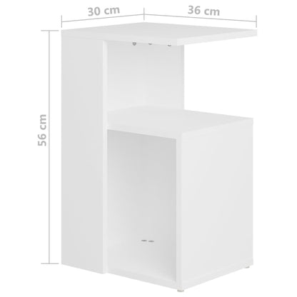 Sidobord vit 36x30x56 cm konstruerat trä