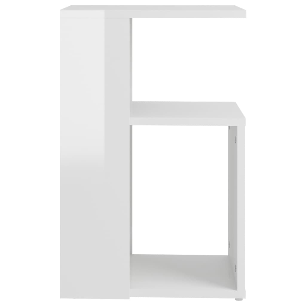 Sidobord vit högglans 36x30x56 cm konstruerat trä