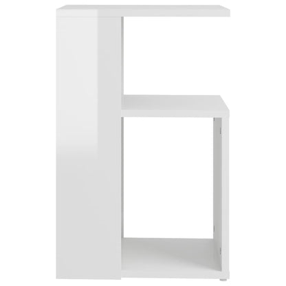 Sidobord vit högglans 36x30x56 cm konstruerat trä