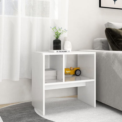 Sidobord vit 50x30x50 cm konstruerat trä