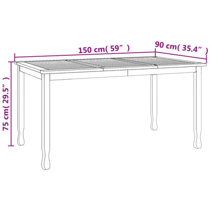 Trädgårdsbord 150x90x75 cm massiv teak