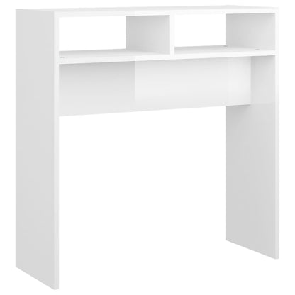 Sidobord vit högglans 78x30x80 cm konstruerat trä