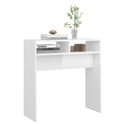 Sidobord vit högglans 78x30x80 cm konstruerat trä