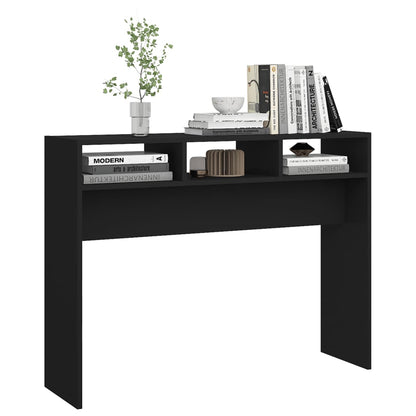 Sidobord svart 105x30x80 cm konstruerat trä