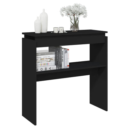 Sidobord svart 80x30x80 cm konstruerat trä