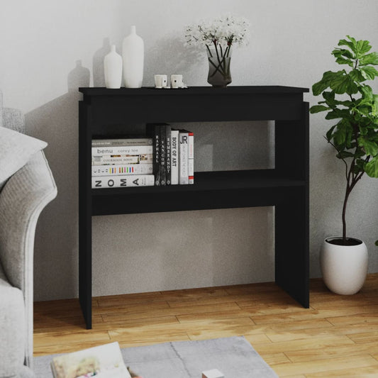 Sidobord svart 80x30x80 cm konstruerat trä