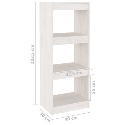 Bokhylla/Rumsavdelare vit 40x30x103,5 cm furu