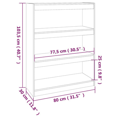 Bokhylla/Rumsavdelare 80x30x103,5 cm massiv furu