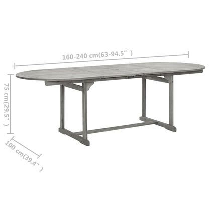 Trädgårdsbord (160-240)x100x75 cm massivt akaciaträ