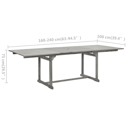 Trädgårdsbord (160-240)x100x75 cm massivt akaciaträ