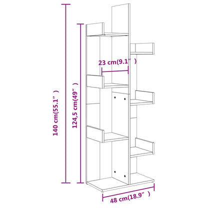 Bokhylla sonoma-ek 48x25,5x140 cm konstruerat trä