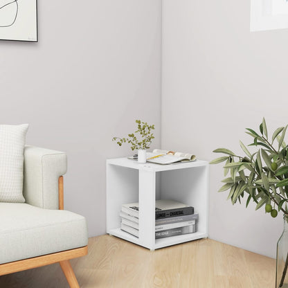 Sidobord vit 33x33x34,5 cm konstruerat trä