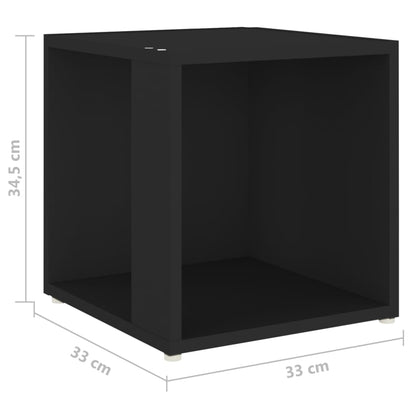 Sidobord svart 33x33x34,5 cm konstruerat trä