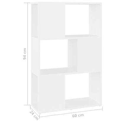 Bokhylla/Rumsavdelare vit 60x24x94 cm konstruerat trä