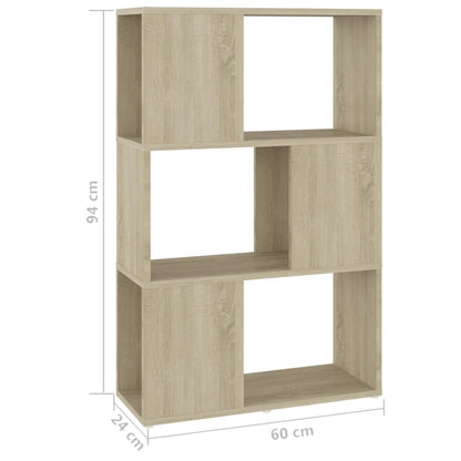 Bokhylla/Rumsavdelare sonoma-ek 60x24x94 cm konstruerat trä