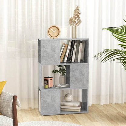 Bokhylla/Rumsavdelare betonggrå 60x24x94 cm konstruerat trä