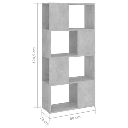 Bokhylla Rumsavdelare betonggrå 60x24x124,5 cm