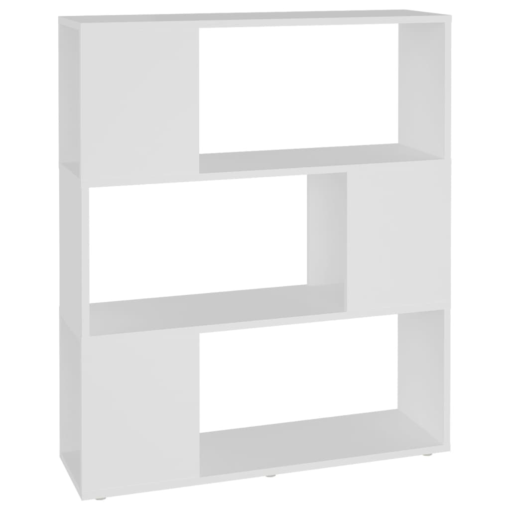 Bokhylla/Rumsavdelare vit 80x24x94 cm konstruerat trä