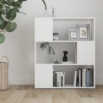 Bokhylla/Rumsavdelare vit 80x24x94 cm konstruerat trä