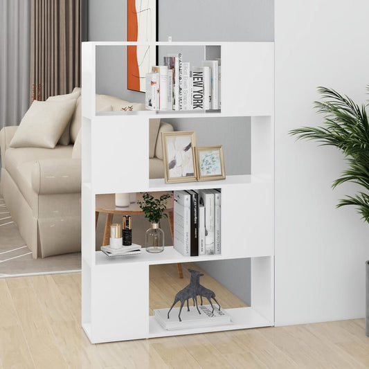 Bokhylla/Rumsavdelare vit 80x24x124,5 cm konstruerat trä