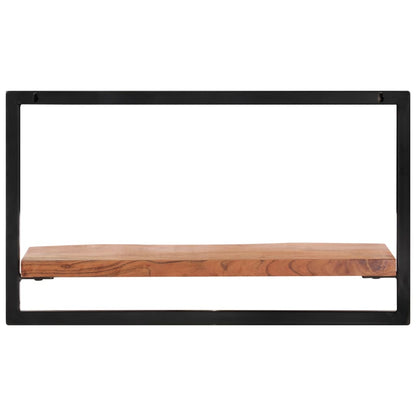 Vägghyllor 2 st 60x25x35 cm massivt akaciaträ och stål