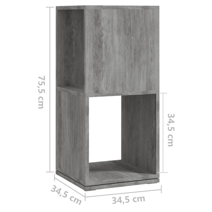 Roterande hylla betonggrå 34,5x34,5x75,5 cm konstruerat trä