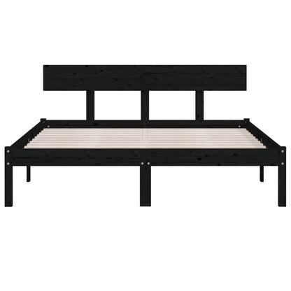 Sängram svart massiv furu 140x190 cm
