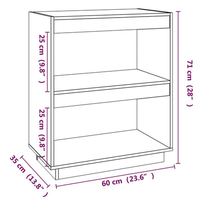 Bokhylla 60x35x71 cm massiv furu