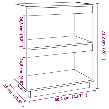 Bokhylla vit 60x35x71 cm massiv furu