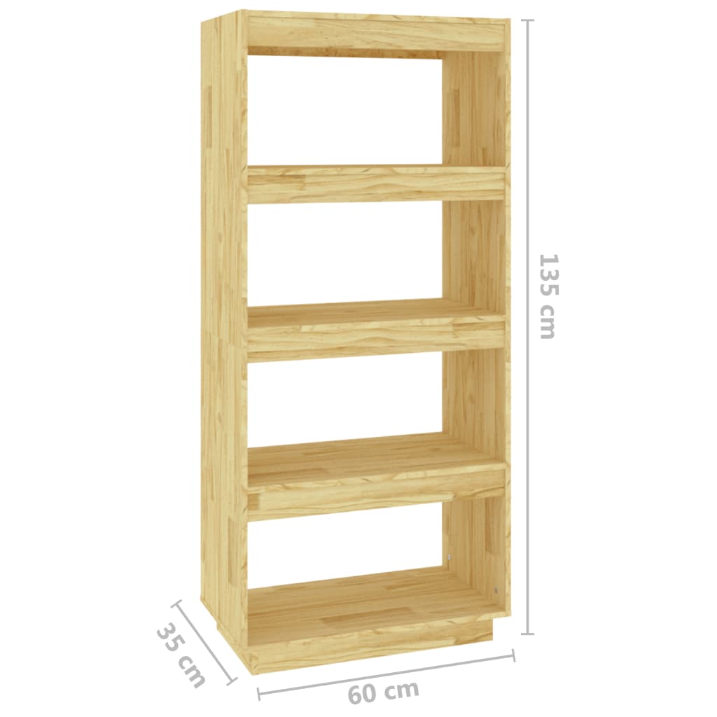 Bokhylla/rumsavdelare 60x35x135 cm massiv furu