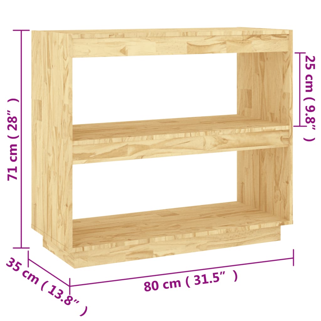 Bokhylla 80x35x71 cm massiv furu